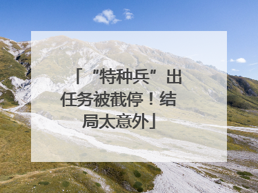 “特种兵”出任务被截停！结局太意外