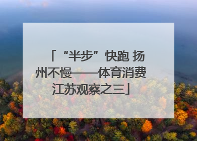 “半步”快跑 扬州不慢——体育消费江苏观察之三