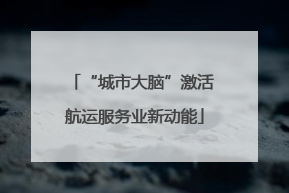 “城市大脑”激活航运服务业新动能