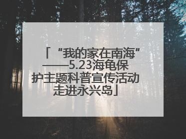 “我的家在南海”——5.23海龟保护主题科普宣传活动走进永兴岛