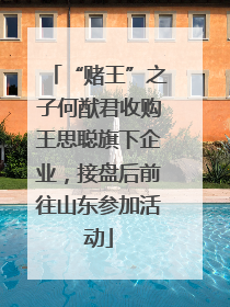 “赌王”之子何猷君收购王思聪旗下企业，接盘后前往山东参加活动