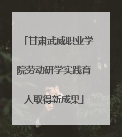 甘肃武威职业学院劳动研学实践育人取得新成果