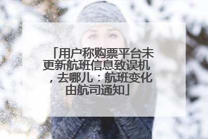 用户称购票平台未更新航班信息致误机，去哪儿：航班变化由航司通知