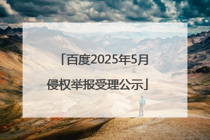 百度2025年5月侵权举报受理公示