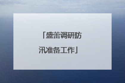 盛蕾调研防汛准备工作