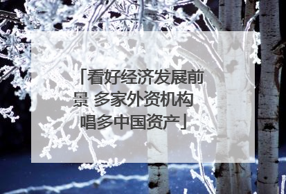 看好经济发展前景 多家外资机构唱多中国资产