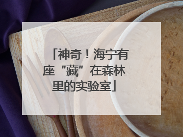 神奇！海宁有座“藏”在森林里的实验室