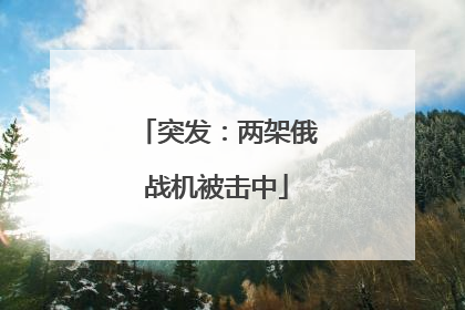 突发：两架俄战机被击中
