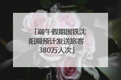 端午假期国铁沈阳局预计发送旅客380万人次