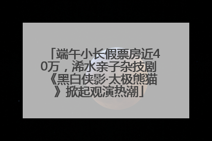 端午小长假票房近40万，浠水亲子杂技剧《黑白侠影·太极熊猫》掀起观演热潮