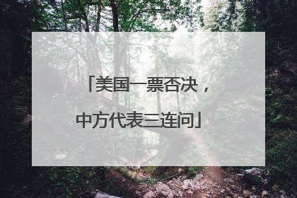 美国一票否决，中方代表三连问