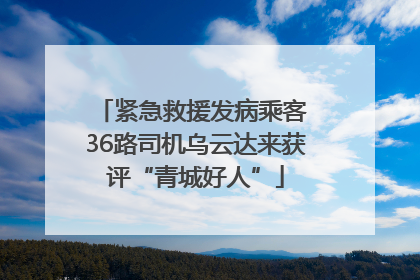 紧急救援发病乘客 36路司机乌云达来获评“青城好人”