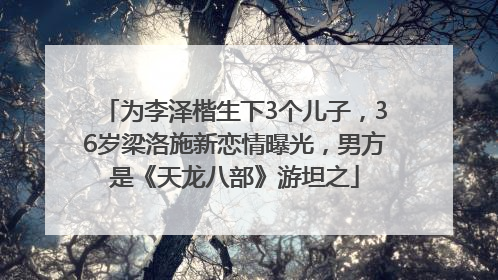 为李泽楷生下3个儿子，36岁梁洛施新恋情曝光，男方是《天龙八部》游坦之