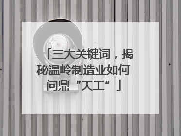 三大关键词，揭秘温岭制造业如何问鼎“天工”