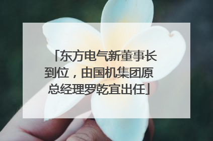 东方电气新董事长到位，由国机集团原总经理罗乾宜出任