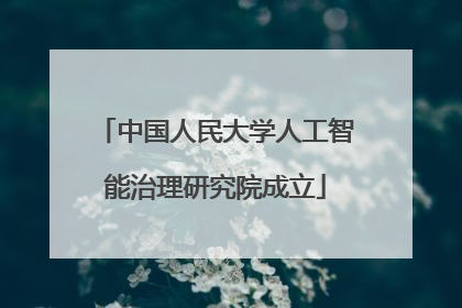 中国人民大学人工智能治理研究院成立