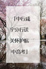 中行咸宁分行送关怀护航中高考