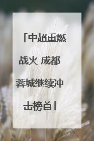 中超重燃战火 成都蓉城继续冲击榜首