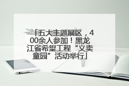 五大主题展区，400余人参加！黑龙江省希望工程“义卖童园”活动举行