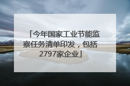 今年国家工业节能监察任务清单印发，包括2797家企业