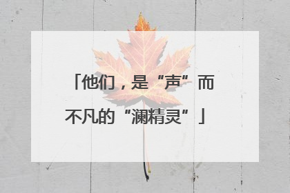 他们，是“声”而不凡的“澜精灵”