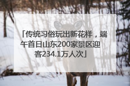 传统习俗玩出新花样，端午首日山东200家景区迎客234.1万人次