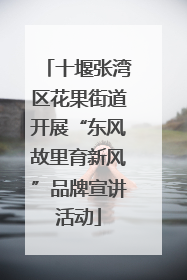 十堰张湾区花果街道开展“东风故里育新风”品牌宣讲活动