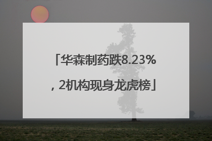 华森制药跌8.23%，2机构现身龙虎榜