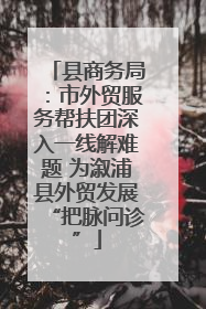 县商务局：市外贸服务帮扶团深入一线解难题 为溆浦县外贸发展“把脉问诊”