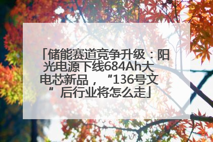 储能赛道竞争升级：阳光电源下线684Ah大电芯新品，“136号文”后行业将怎么走