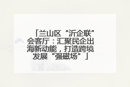 兰山区“沂企联”会客厅：汇聚民企出海新动能，打造跨境发展“强磁场”