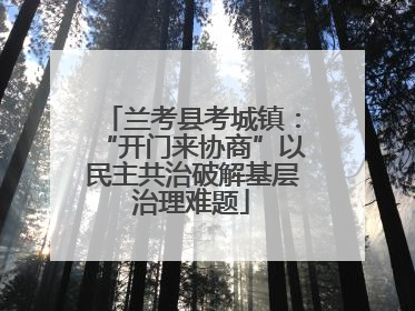 兰考县考城镇：“开门来协商”以民主共治破解基层治理难题