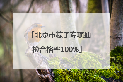 北京市粽子专项抽检合格率100%