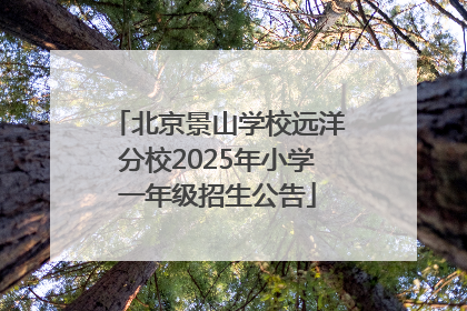 北京景山学校远洋分校2025年小学一年级招生公告