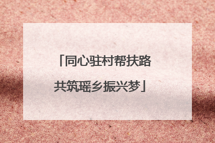 同心驻村帮扶路 共筑瑶乡振兴梦
