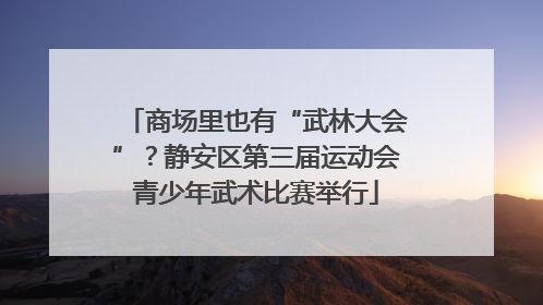 商场里也有“武林大会”？静安区第三届运动会青少年武术比赛举行