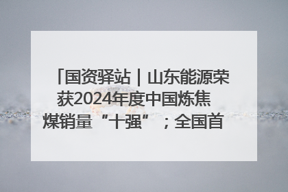 国资驿站｜山东能源荣获2024年度中国炼焦煤销量“十强”；全国首例铁路盖上智慧物流园钢结构主体完工