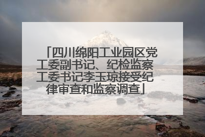 四川绵阳工业园区党工委副书记、纪检监察工委书记李玉琼接受纪律审查和监察调查