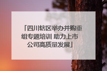 四川辖区举办并购重组专题培训 助力上市公司高质量发展