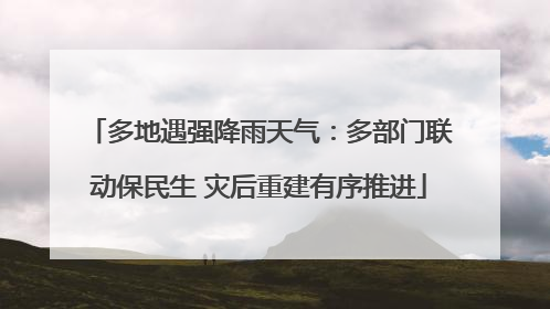 多地遇强降雨天气：多部门联动保民生 灾后重建有序推进