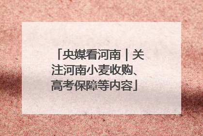 央媒看河南｜关注河南小麦收购、高考保障等内容