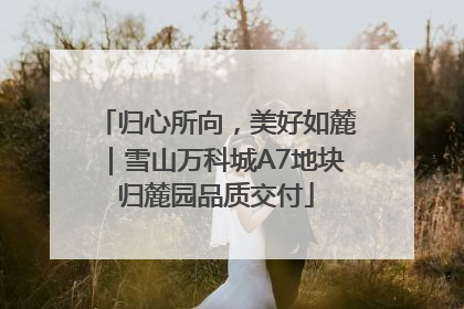 归心所向，美好如麓｜雪山万科城A7地块归麓园品质交付