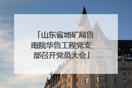 山东省地矿局鲁南院华鲁工程党支部召开党员大会