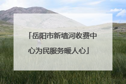 岳阳市新墙河收费中心为民服务暖人心