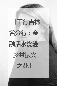 工行吉林省分行：金融活水浇灌 乡村振兴之花