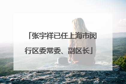 张宇祥已任上海市闵行区委常委、副区长