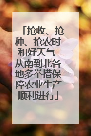 抢收、抢种、抢农时和好天气 从南到北各地多举措保障农业生产顺利进行