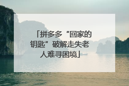 拼多多“回家的钥匙”破解走失老人难寻困境