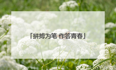 拼搏为笔 作答青春