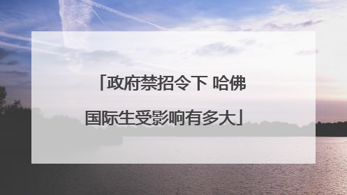 政府禁招令下 哈佛国际生受影响有多大